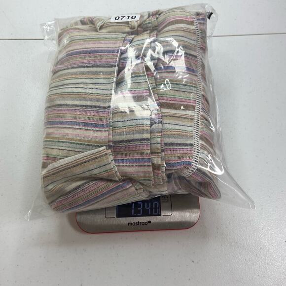 Tart Tiered Midi Dress Women's Large Multicolor Striped Linen Blend Tank Strap - Picture 13 of 14